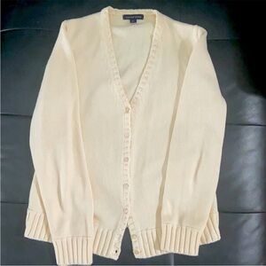 LAND'S END A BETTER COTTON CARDIGAN SWEATER size Large